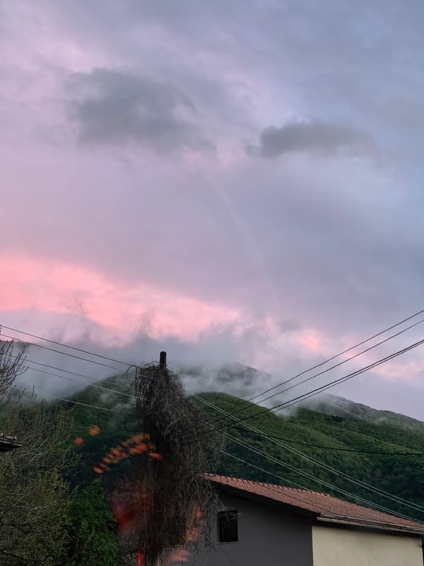 Twilight landscape documented in Sapareva Banya, Bulgaria