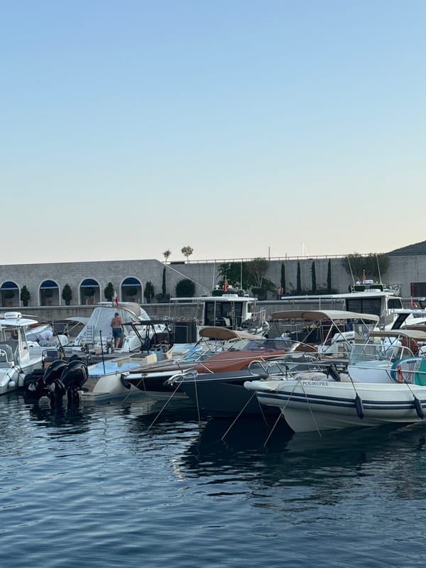 Afternoon around a Mediterranean-style coastal marina