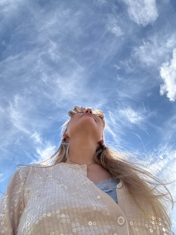 Low-angle sky gazing in Yekaterinburg on a clear summer day