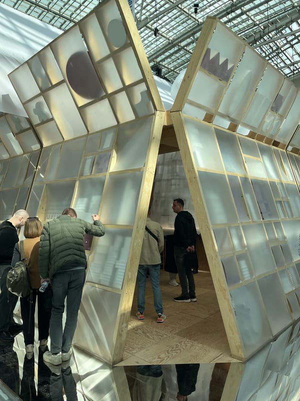 Architecture exhibition showcases geometric installations in Moscow hall