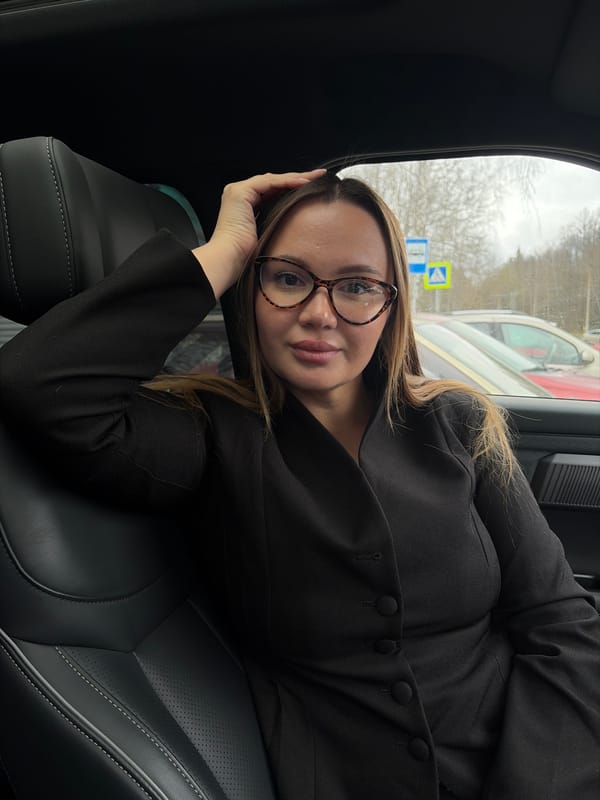 Woman photographed in vehicle in Izhevsk, Russia