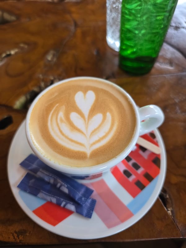 Cafe patron documents coffee and hookah experience in Burgas