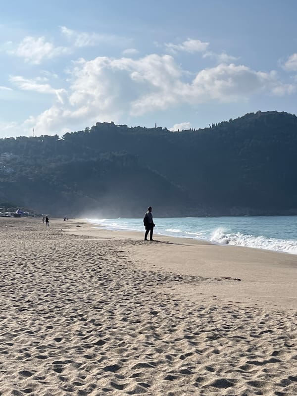Morning beach scenes documented across Alanya coastline Turkey