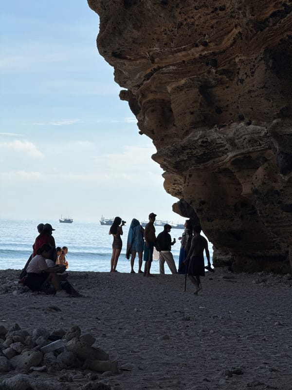 Lý Sơn Island's volcanic coastline draws a crowd at dawn