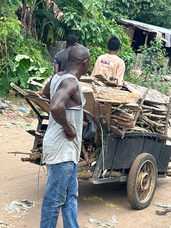 Firewood cart on the streets of Ihiagwa, Nigeria