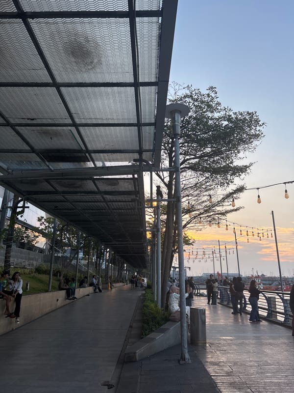 North Jakarta waterfront scenes captured during sunset harbor visit