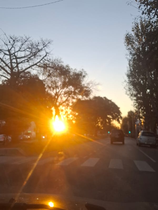 Sunset street scene captured in Villa Domínico, Argentina