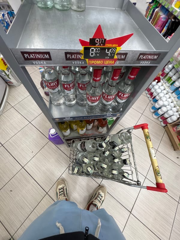 Shopper documents beverage inventory at Pleven store