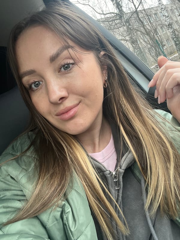 Woman takes car selfie in Izhevsk, Russia