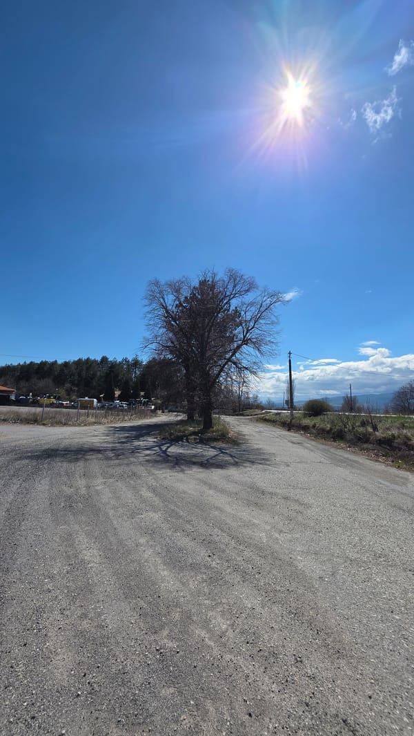 Rural road scenes documented in Slatino, Bulgaria village