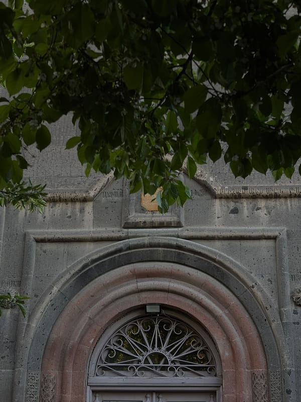 Quiet afternoon moments captured around Gyumri's historic cathedral district