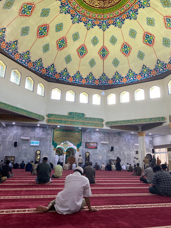 Friday morning mosque and coffee culture in Lhokseumawe, Aceh