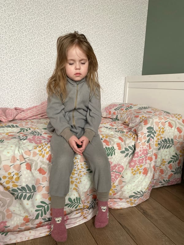 Child sleeps peacefully in Izhevsk home early morning
