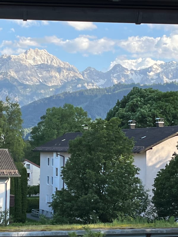 Alpine views and church spire observed in Garmisch-Partenkirchen