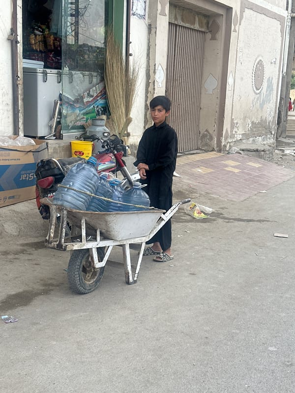 Water vendor operates cart delivery service in Quetta