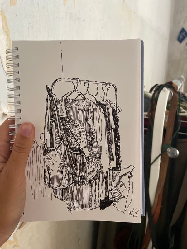 Sketchbooks full of nature, architecture, and ink drawings