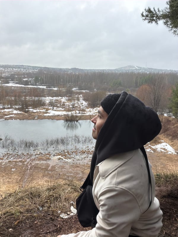Visitor photographs winter scenery from Izhevsk overlook