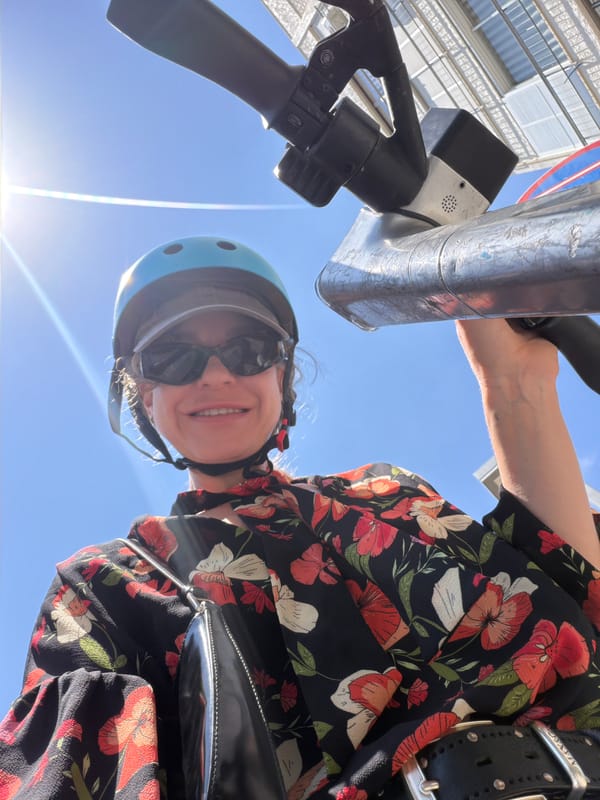 Scooter selfie on a sunny Tel Aviv morning