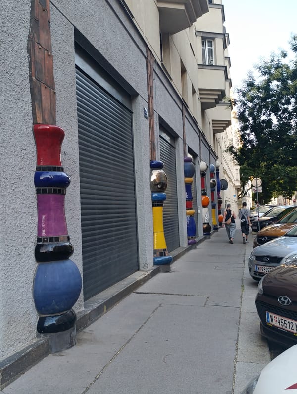 Hundertwasserhaus ceramic facades and surroundings, Vienna