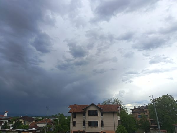 Storm clouds gather over Sofia residential area