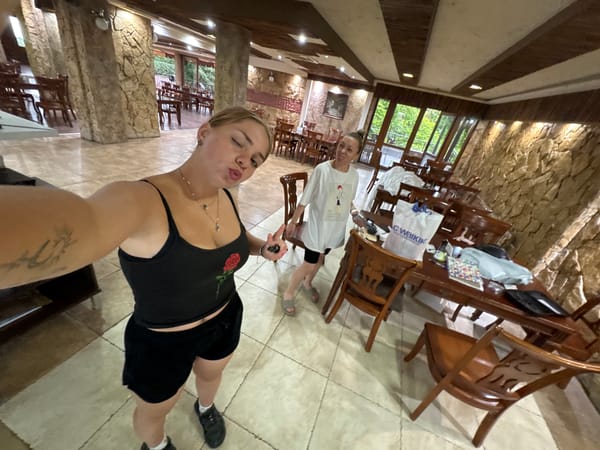 Afternoon at a Sredets guesthouse, drone in tow