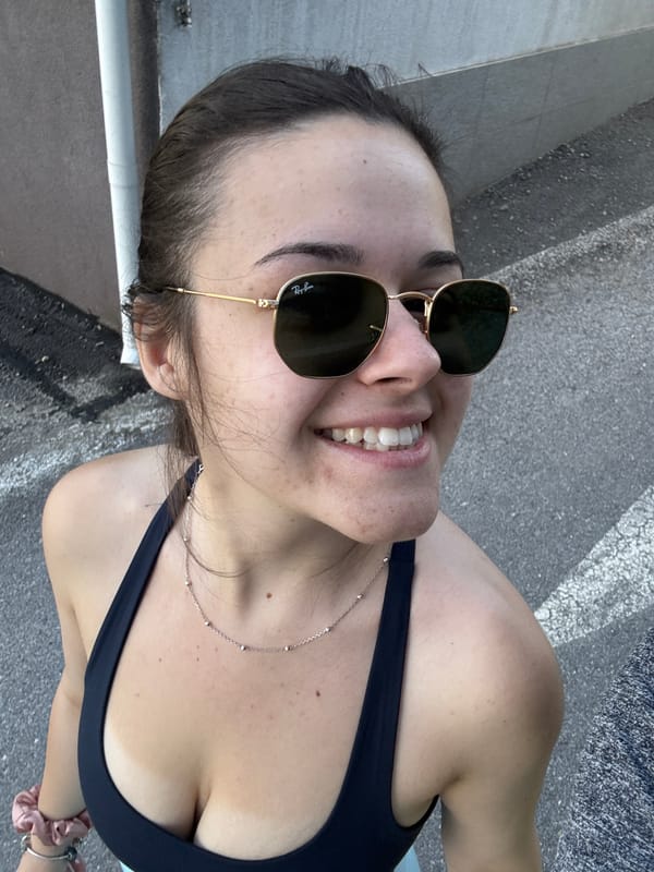 Woman poses for photos in Sofia parking lot