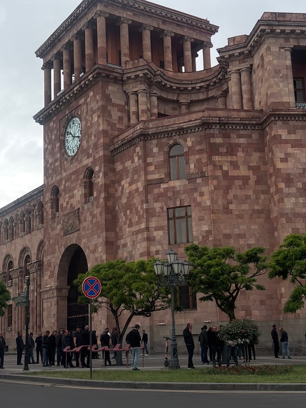 Morning photography captures Yerevan's Government House and modern interior