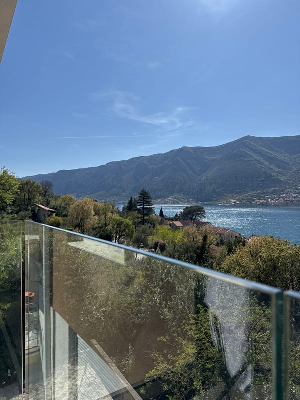 Scenic views captured of Dobrota Montenegro's mountainous bay landscape
