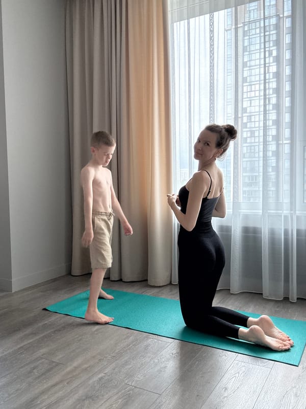 Yoga session for two in a Khimki apartment
