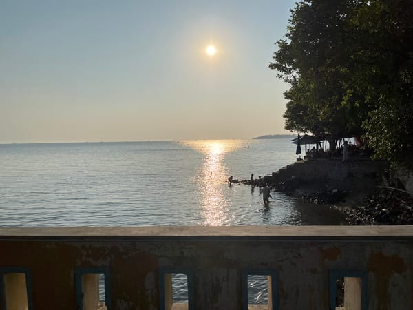Morning at Jepara's coastal turtle park and waterfront