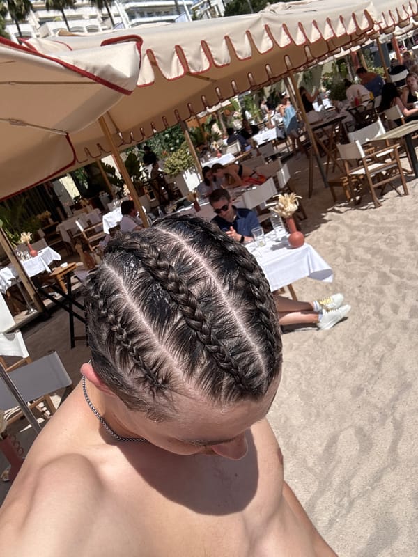 Beach club scenes documented in Cannes during afternoon hours