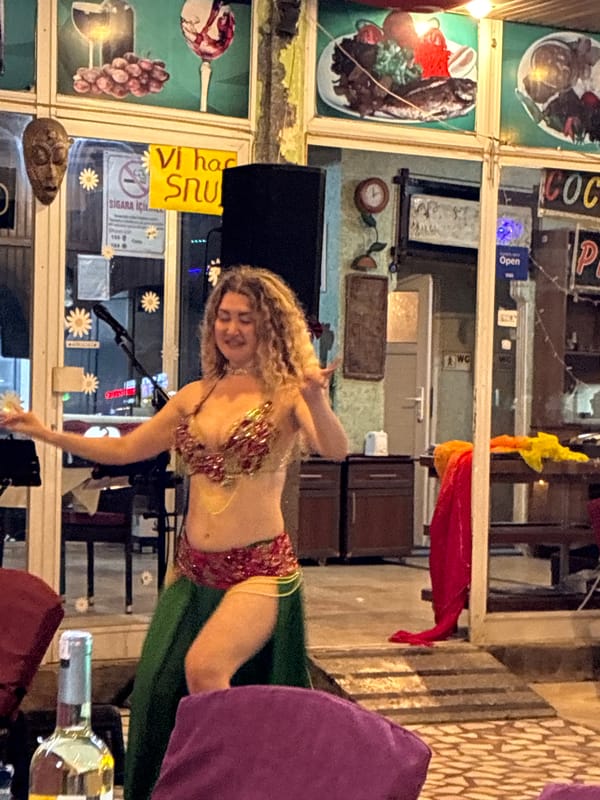 Belly dance performance at a restaurant in Alanya, Turkey
