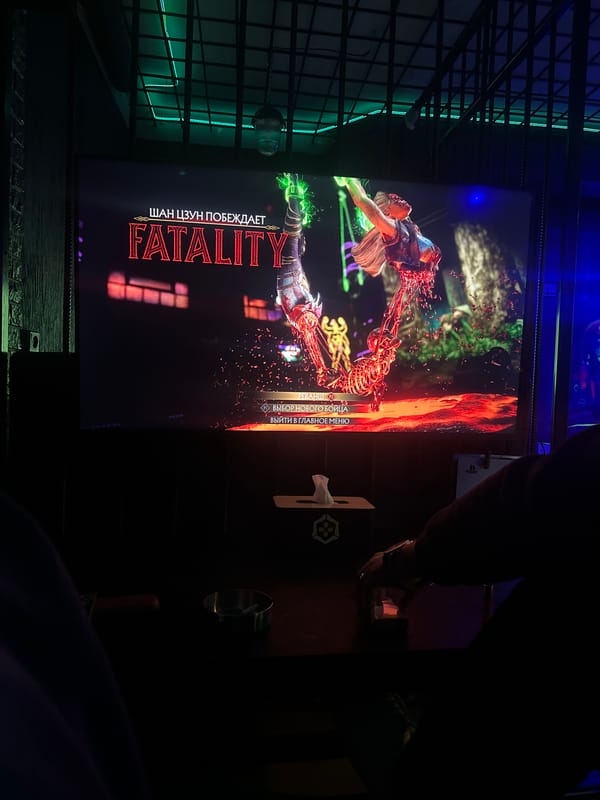 Gamer executes fatality move in Yerevan arcade