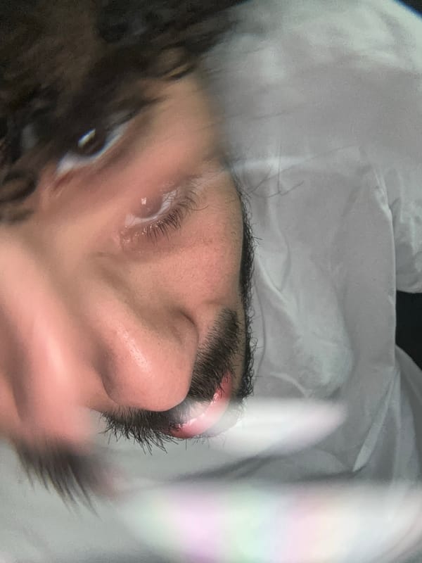 Tearful moment captured in close-up photograph in Marcoussis