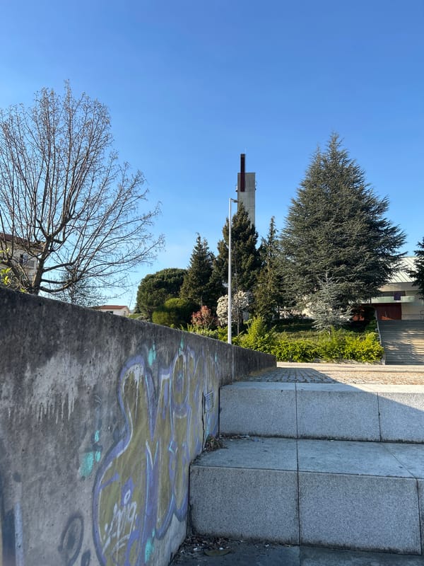 Graffiti-covered concrete structures documented in Vila Real, Portugal