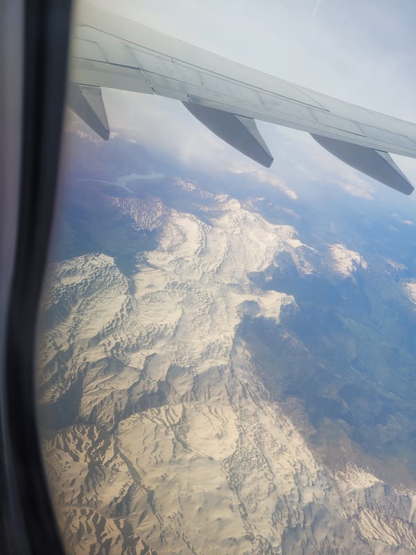 Aircraft passenger captures snowy mountain view over Turkey
