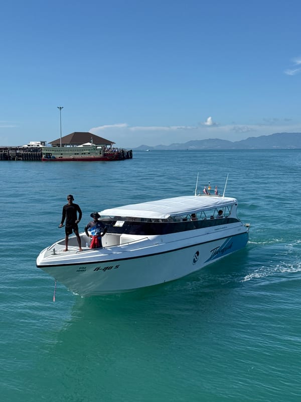Tourist activities documented across Koh Phangan waters and streets