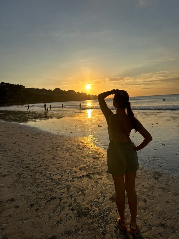 Evening beach life captured in Kuta Selatan sunset scenes