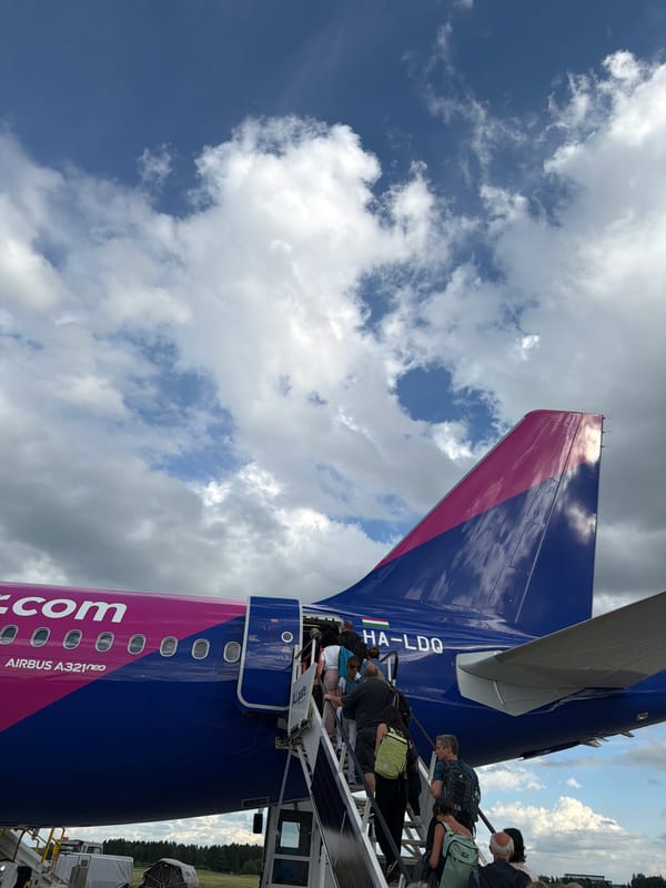 Boarding a Wizz Air flight out of Memmingen Airport