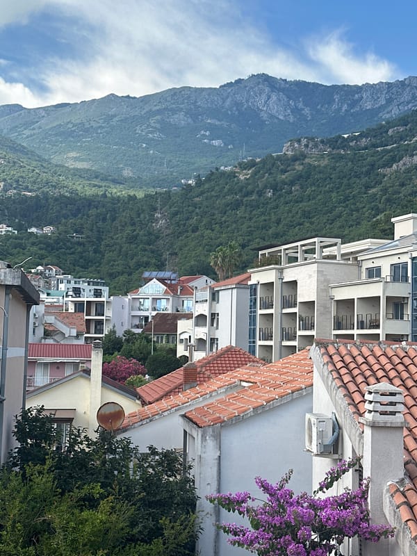 Afternoon in Budva, sun and rain over the old town
