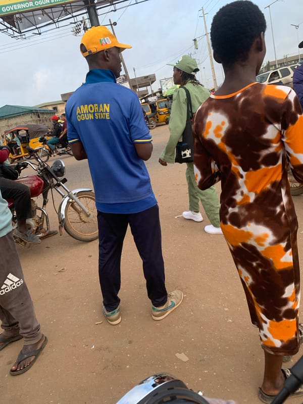 Street life at a busy Shagamu transit hub, Nigeria