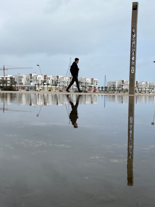 Tourist documents Tangier visit through selfies across city landmarks