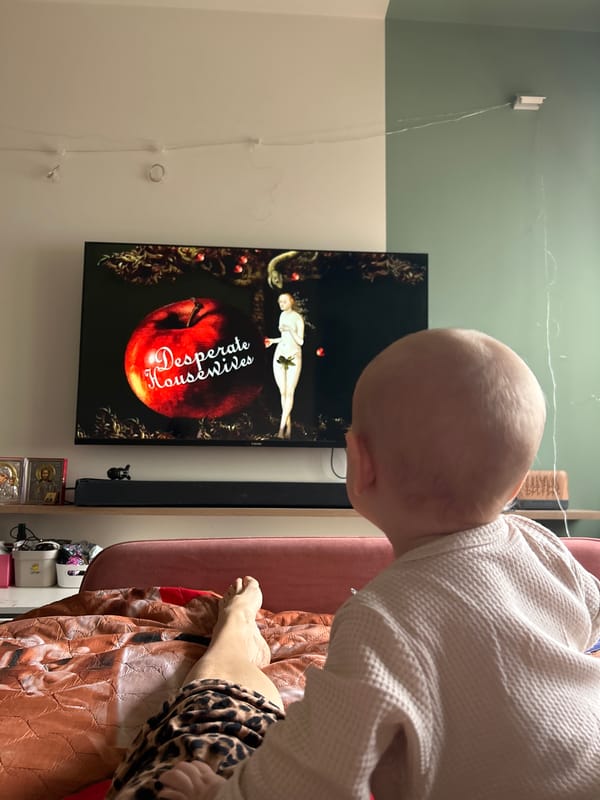 Mother and baby share quiet morning moments in Moscow