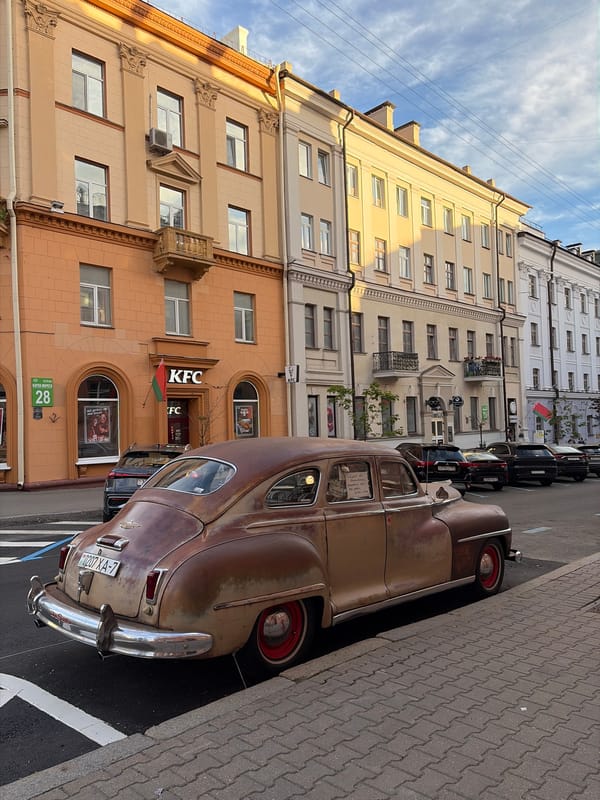 Afternoon street life across central Minsk