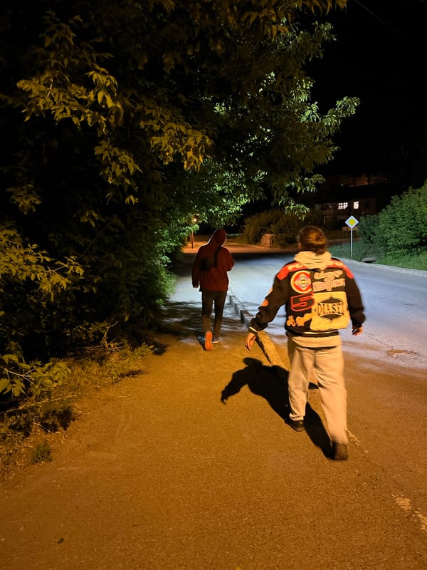 Late evening walkthrough of Divnogorsk's residential streets