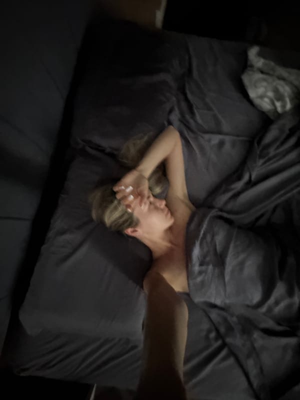 Woman documented sleeping in bed during early morning hours