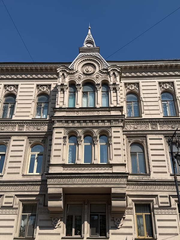 Street-level glimpses of Saint Petersburg's historic architecture and roads