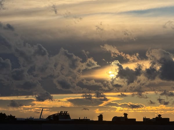 Stormy summer sky breaks over the Tallinn skyline