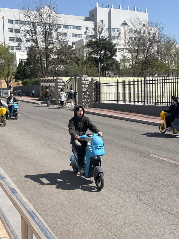 Early morning scooter riders spotted in Zhongtun, China