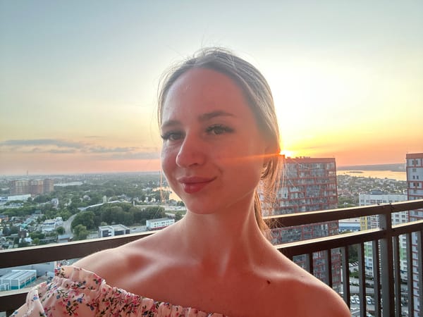 Balcony selfies and city views at sunset